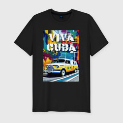 Мужская футболка хлопок Slim Viva Cuba - car - retro