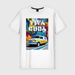 Мужская футболка хлопок Slim Viva Cuba - car - retro