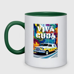 Кружка двухцветная Viva Cuba - car - retro