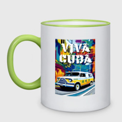 Кружка двухцветная Viva Cuba - car - retro