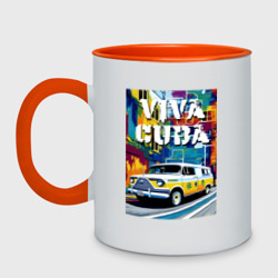 Кружка двухцветная Viva Cuba - car - retro
