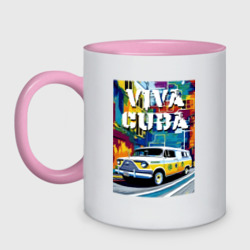 Кружка двухцветная Viva Cuba - car - retro