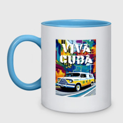 Кружка двухцветная Viva Cuba - car - retro