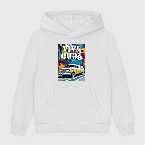 Мужская толстовка без начеса хлопок Viva Cuba - car - retro