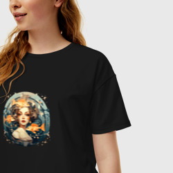 Женская футболка хлопок Oversize Знак зодиака Рыбы - создано нейросетью - фото 2