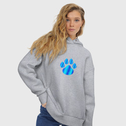Женское худи Oversize хлопок Лапка - фото 2