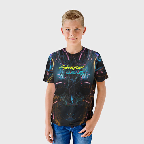 Детская футболка 3D Киберпанк 2077 призрачная свобода лого, цвет 3D печать - фото 3