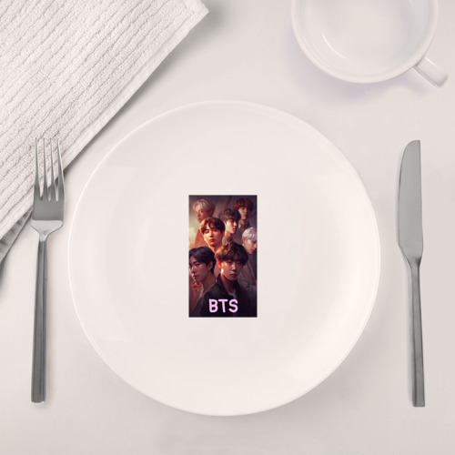 Набор: тарелка + кружка BTS art style - фото 4