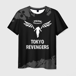 Мужская футболка 3D Tokyo Revengers glitch на темном фоне