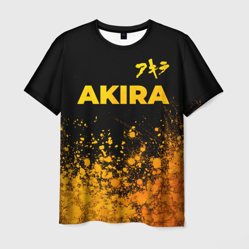 Мужская футболка с принтом Akira - gold gradient: символ сверху, вид спереди №1