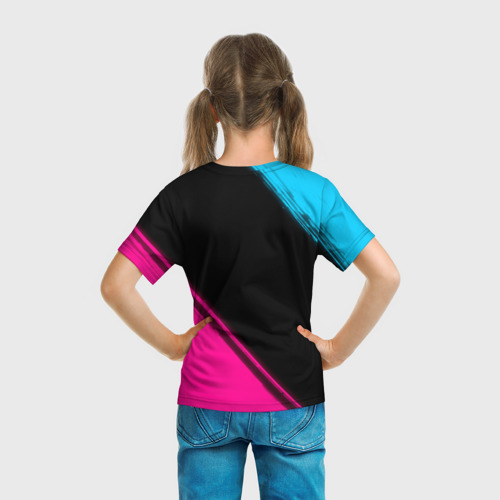 Детская футболка 3D Evangelion - neon gradient: надпись, символ, цвет 3D печать - фото 6