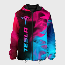 Мужская куртка 3D Tesla - neon gradient: по-вертикали