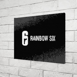Холст прямоугольный Rainbow Six glitch на темном фоне: надпись и символ - фото 2