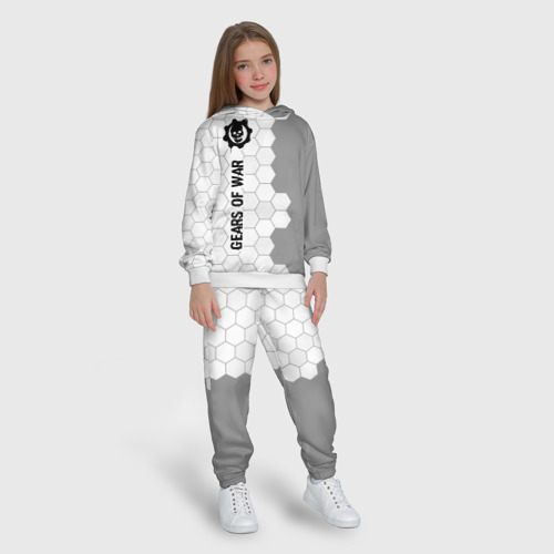 Детский костюм с толстовкой 3D Gears of War glitch на светлом фоне: по-вертикали, цвет белый - фото 5