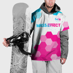 Накидка на куртку 3D Mass Effect neon gradient style: символ сверху