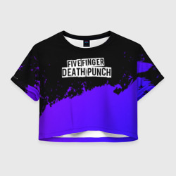 Женская футболка Crop-top 3D Five Finger Death Punch purple grunge