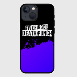 Чехол для iPhone 13 mini Five Finger Death Punch purple grunge