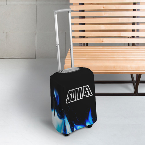 Чехол для чемодана 3D Sum41 blue fire, цвет 3D печать - фото 3