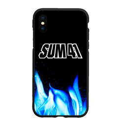 Чехол для iPhone XS Max матовый Sum41 blue fire