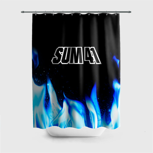 Штора 3D для ванной Sum41 blue fire