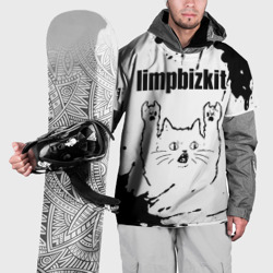 Накидка на куртку 3D Limp Bizkit рок кот на светлом фоне
