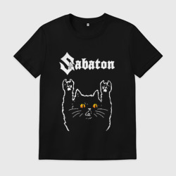 Мужская футболка хлопок Sabaton rock cat