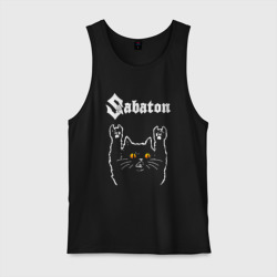 Мужская майка хлопок Sabaton rock cat