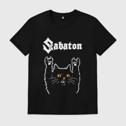 Мужская футболка хлопок Sabaton rock cat