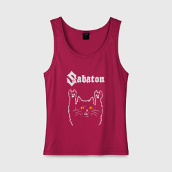 Женская майка хлопок Sabaton rock cat