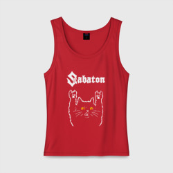 Женская майка хлопок Sabaton rock cat