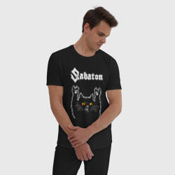 Мужская пижама хлопок Sabaton rock cat - фото 2