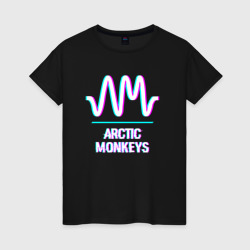 Женская футболка хлопок Arctic Monkeys glitch rock