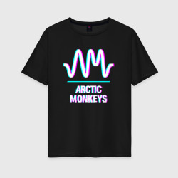 Женская футболка хлопок Oversize Arctic Monkeys glitch rock