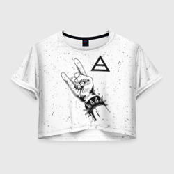Женская футболка Crop-top 3D Thirty Seconds to Mars и рок символ