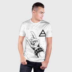Мужская футболка 3D Slim Thirty Seconds to Mars и рок символ - фото 2