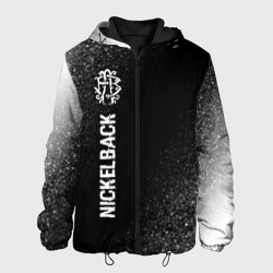 Мужская куртка 3D Nickelback glitch на темном фоне: по-вертикали
