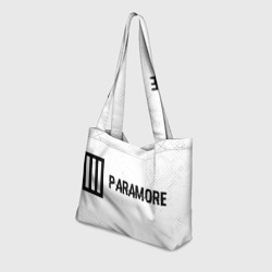 Пляжная сумка 3D Paramore glitch на светлом фоне: надпись и символ - фото 2