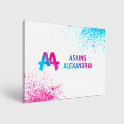 Холст прямоугольный Asking Alexandria neon gradient style: надпись и символ