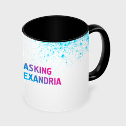 Asking Alexandria neon gradient style: надпись и символ – Кружка с полной запечаткой с принтом купить