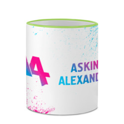 Кружка с полной запечаткой Asking Alexandria neon gradient style: надпись и символ - фото 2