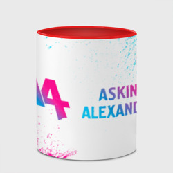 Кружка с полной запечаткой Asking Alexandria neon gradient style: надпись и символ - фото 2