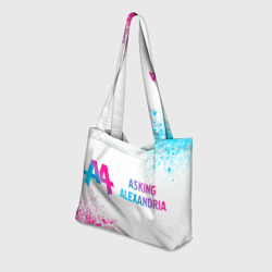 Пляжная сумка 3D Asking Alexandria neon gradient style: надпись и символ - фото 2