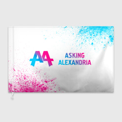 Флаг 3D Asking Alexandria neon gradient style: надпись и символ