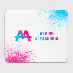 Прямоугольный коврик для мышки Asking Alexandria neon gradient style: надпись и символ