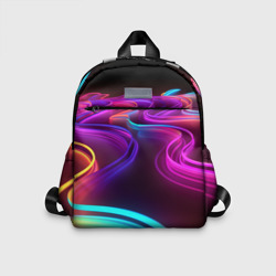 Детский рюкзак 3D Неоновые волны