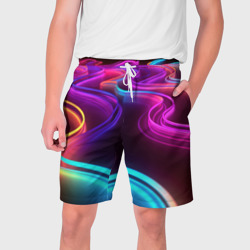 Мужские шорты 3D Неоновые волны