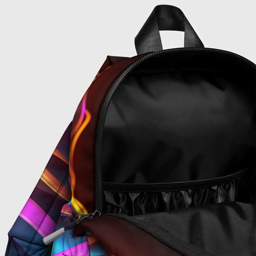 Детский рюкзак 3D с принтом Неоновые фиолетовые волны, фото #4
