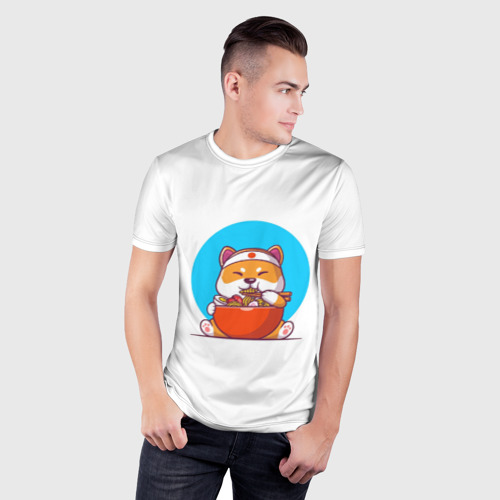 Мужская футболка 3D Slim Милая сиба-ину, цвет 3D печать - фото 3