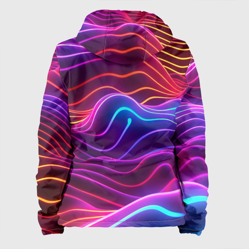 Женская куртка 3D Цветные неоновые волны, цвет белый - фото 2