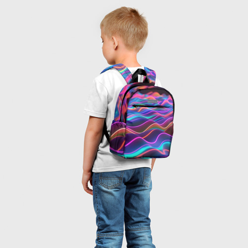 Детский рюкзак 3D Синие и фиолетовые волны - фото 3